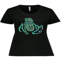 Inktastična aloha- sa multiboolornim tealnim ananasom, majicom plus veličine