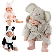 Treegren Toddler Boy Girl Pajama haljine, crtani zečji miša Panda Hoodie Soft Labavi runo