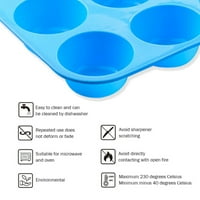 Čaše Silikonske muffinske pan - nonstick BPA besplatni cupcake Pan Regularni silikonski kalup, plavi