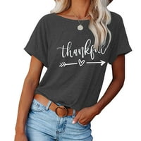 Malus hvala THIrts Ženska Zahvalna grafičko pismo Ispis majica Casual majica kratkih rukava