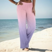 Ženske teretne hlače Labave casual pantalone elastična struka joga ljetnje plaže hlače na plaži Ženske joge hlače ružičaste s