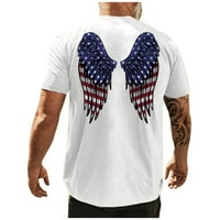 Muške majice Muške majice za neovisnost, muške američke zastave Grafičke majice kratki rukav američki patriotski vintage majica bijeli s