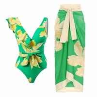 Lopecy-Sta ženski kupaći kostimi jednodijelni kupaći kostimi Bikini čipka up kupaći kostim duga suknja