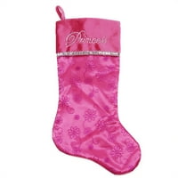 Northerlight 20 ružičasta i srebrna blistala princeza cvjetna božićna čarapa sa sjenom Velveteen