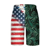 Qolati Muška kupaca Trendy American Flag Print Platform Board Shorts Summer Hawaii Brzi suhi zavodnici