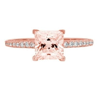 1.66ct Princess rez ružičasti simulirani dijamant 18k 18K ruža Gold Gold Angažman prsten veličine 6