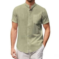 Tobchonp Slim Business Mallhirs Plus size Odjeća za muškarce Pamučno posteljina muška odjeća zelena l