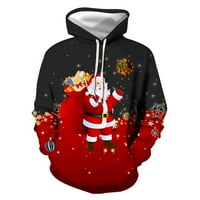 Dukserice s kapuljačom sa patentnim zatvaračem Plus size par Sportski džemper 3D Šareni Santa Claus