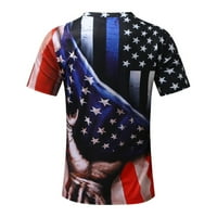 Muške patriotske majice, dan neovisnosti Ispis Patchwork kratkih rukava majica Summer Slim Fit Lightweight