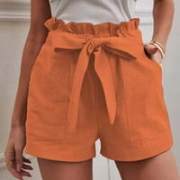 Eguiwyn ženske ležerne kratke hlače udobne čipke u gore elastični struk ljeto s džepovima pamučne i