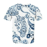 Qwertyu Plus Veličina ljetnih vrhova Paisley T majice za ženske posade Poslovne košulje za žene kratki
