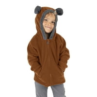 Toddler Kids dječaci Dječji dukserski jakna Očisti kaput jesen zimi zip pad slatkih medvjeda uši kapuljača