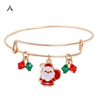 Narukvice za žene božićne narukvice čari za žene djevojke Dan zahvalnosti Holiday Bell Santa Proširiva kristalna narukvica nakit