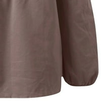 Colisha Women majica dugih rukava Tee Off rame T majica Ležerne prilike pune boje Tunička blusa Grey