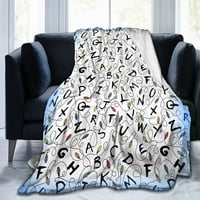 Abeceda Lore Flannel bacaj pokrivač Anime crtioon super mekani mikro pogodan za sofa dnevni boravak