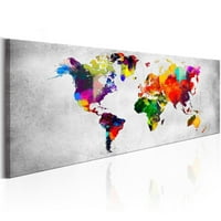 TiptophOMedeCor rastegnuta platna mapa svjetske umjetnosti - karta svijeta: obojena revolucija - rastegnuta