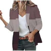 Lhked Blazers za žene plus veličine Jedinstvena povoljna čišćenje lagana otvorena prednja rever jakna s dugim rukavima odijela radne kancelarijske jakne za svakodnevni rad