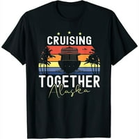 Krstarenje zajedno Aljaska krstarenje brodom za sunčanje Muški majica kratkih rukava Crna casual tee