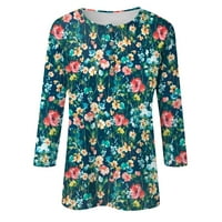 Umitay Bluze za žene Dressing Ležerne prilike za ženska moda casual Three Quarter rukava za cvijeće