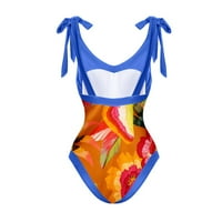 Fnochy kupaći kostim za žensko čišćenje pokrivaju visoko komad jednodijelni bikini čipkani tiskani dugi