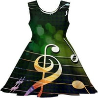 Šarene glazbene note ispisane ženske ljetne haljine ljuljaju smiješno tiskane sandress mini bez rukava
