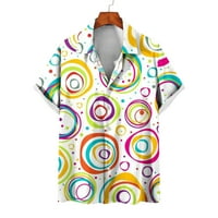 Polo majice za muškarce Kompresijske majice za muškarce Muška geometrijska ne-pozicionirana tiskarska tiskara Havajska rever košulja casual udobna majica na plaži s kratkim rukavima, majica s majicama labave bluze