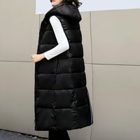 Ženski kaput bez rukava bez rukava s kapuljačnim džepovima za toplim kaputima prekriven prozračnim kardiganom za žene casual