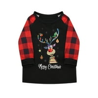 Božićne pidžame za porodicu Xmas Elk Reindeer Print PJS PAID PLAJNI LOGHNE VOJOVI I HLAČE SOFTOM ODMOR