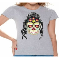 Awkward stilovi lubanje majica Meksičke djevojke za žene