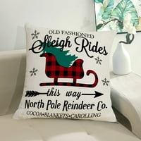 Božićni jastuk 18 × Poljoprivredni dekor bacač jastuk navlake Buffalo plairani jastuci rustikalni pamučni