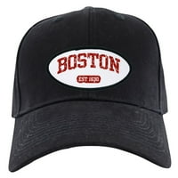 Cafepress - Boston Est Crna kapa - bejzbol šešir, novost crna kapa