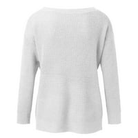 Lowrofile pulover džemperi za žene Ležerne prilike dugih rukava Labavi Of Crt Nestrgani zimski pad pletena