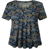 Colisha ženske ležerne majice V izrez Tunic vrhovi za gamaše plus veličina ljetna plaža cvjetna majica za bluzu za radnu bluzu