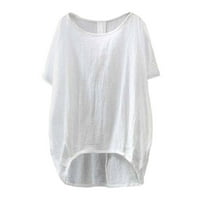 Daznico Ženski vrhovi Ženska posteljina Majica Ležerne prilike Labava bluza Košulja Okrugli izrez kratki