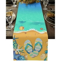 Ljetni okean zvijezde posteljine trkače za odmor za odmor za odmor za zabavu šal ukras trkača za trkače za vjenčanje morske stolove ukrasi