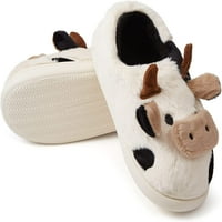 Fuzzy papuče Novelty kravlje papuče za žene Djevojke Neklizne zime zimske papuče na otvorenom spavaće