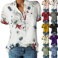 Vrhovi za žene cvjetne ljetne vrhove za ženska majica bluza