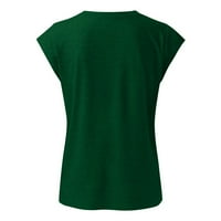 Ženske vrhove Dressy Casual Cap rukav V izrez Solid Color Lootne fit bluze za žene Ležerne prilike