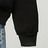 kakina s ženskim tuničkim vrhovima dugih rukava tiskanih ženskih dukseva na vrhu crne, xxl