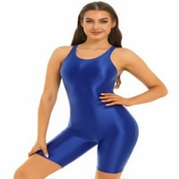 Ženski sjajni kombinezon za izrez na leđima bodi plesna odjeća Yoga Leotard jednodijelni kupaći kupaći