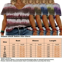 Trowwalk T majice za žene Ležerne prilike ljetnih vrhova Ties kratki rukav V izrezana majica Comfy pulover