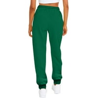Yubatuo pantalone za žene modni sport St. Patrick's Day Ispis džepne povremene ležerne hlače ženske