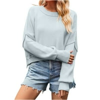 Dyegold pulover džemperi za žene dugih rukava s džemper na vratu Ležerne prilike sa labavim fitom čvrste boje pletenim vrhovima pada moda