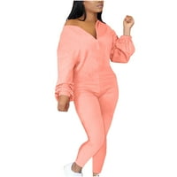 BigSell Skinny Jumpsuits za žene Ženska puna boja na ramenu patent zatvarača modni povremeni skokovi