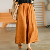 Tuphregyow ženske hlače u trendy solid visoki struk udobne hlače New stil prozračne pamučne posteljine