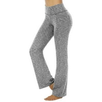LisingTool joga hlače za žene Ženske joge hlače džepove visoke struk vježba hlače casual pantalone Duksevi sive