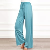 Duge hlače za čišćenje Žene Loose High Squik široke pantalone za noge Vježbajte Modertne ležerne hlače