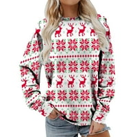 Ženska dukserica ženske dame modne božićne kolekcije ispisano pulover dukserice Top Western Hoodies