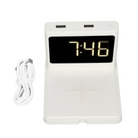 Digitalni punjač za sat, inteligentno otkrivanje Bežični alarma za punjenje za mini ventilator za tablet crna, bijela