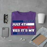 Sretan 4. jula i moju rođendan majica - Mumpe -Image by Shutterstock, muški 4x-veliki